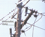 Απαγωγείς τάσης σε εναέριο δίκτυο 20 kV